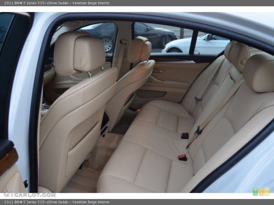 Venetian Beige Interior Rear Seat for the 2011 BMW 5 Series 535i xDrive Sedan #88195248