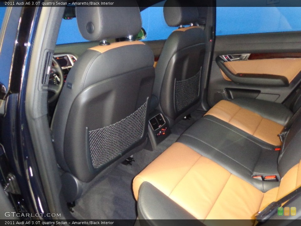Amaretto/Black Interior Rear Seat for the 2011 Audi A6 3.0T quattro Sedan #88210308
