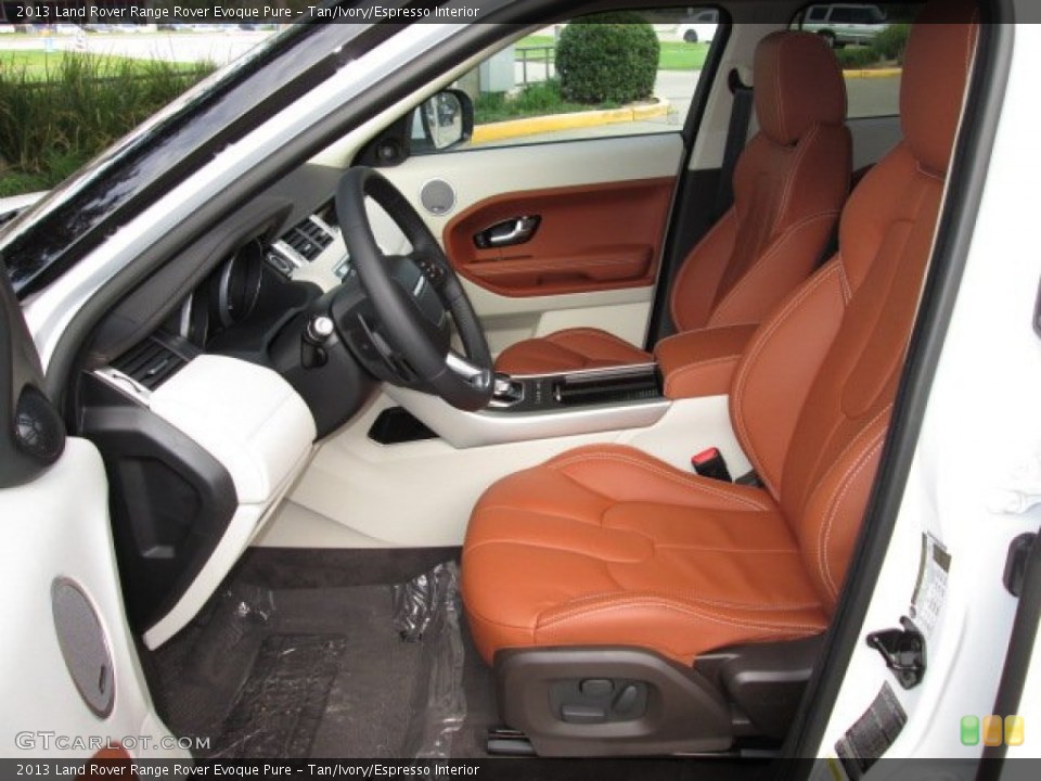 Tan/Ivory/Espresso Interior Front Seat for the 2013 Land Rover Range Rover Evoque Pure #88212957