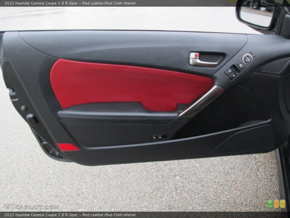 Red Leather/Red Cloth Interior Door Panel for the 2013 Hyundai Genesis Coupe 3.8 R-Spec #88216278
