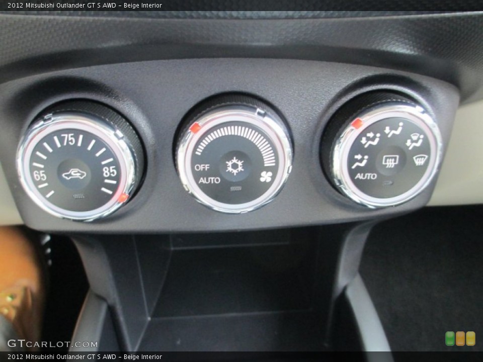 Beige Interior Controls for the 2012 Mitsubishi Outlander GT S AWD #88226541