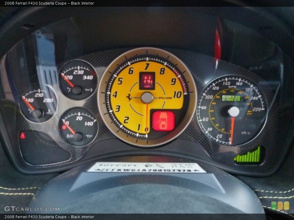 Black Interior Gauges for the 2008 Ferrari F430 Scuderia Coupe #88233600