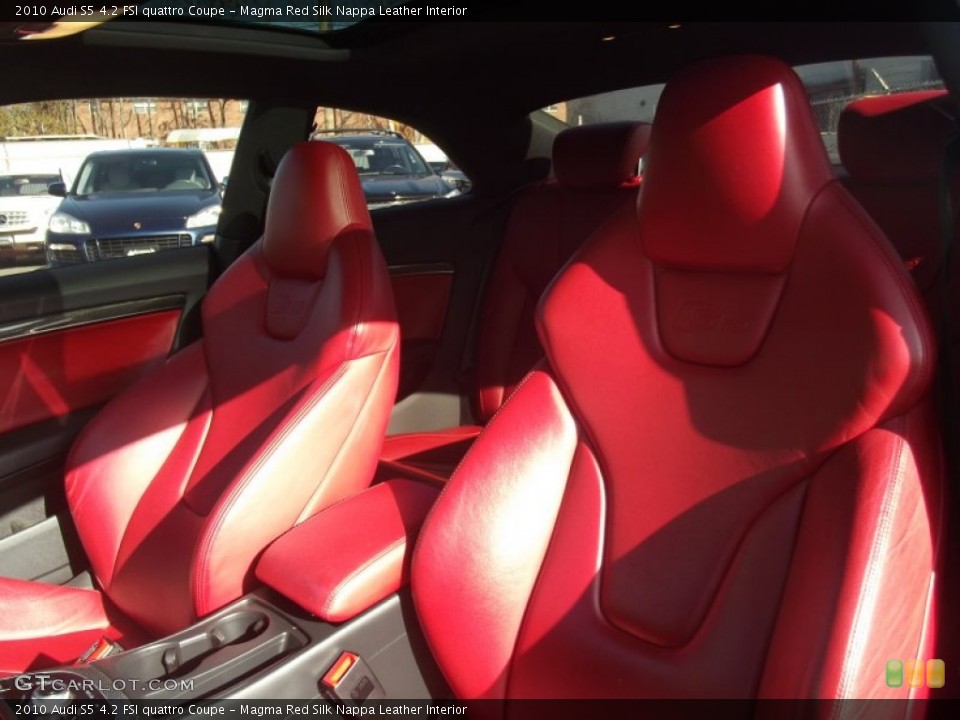 Magma Red Silk Nappa Leather Interior Front Seat for the 2010 Audi S5 4.2 FSI quattro Coupe #88236999