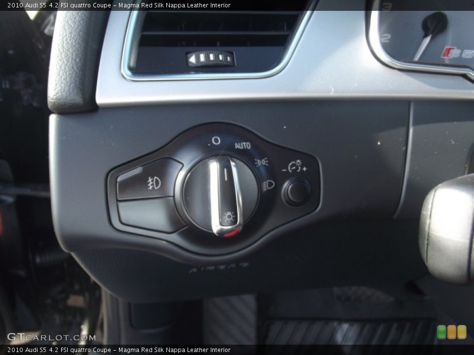 Magma Red Silk Nappa Leather Interior Controls for the 2010 Audi S5 4.2 FSI quattro Coupe #88237377