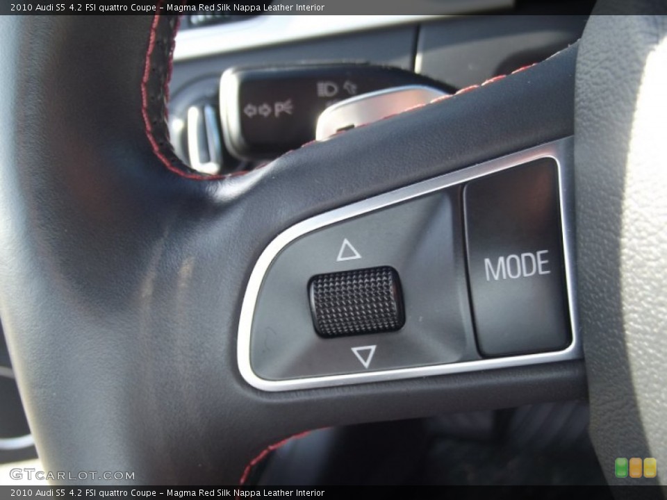 Magma Red Silk Nappa Leather Interior Controls for the 2010 Audi S5 4.2 FSI quattro Coupe #88237449
