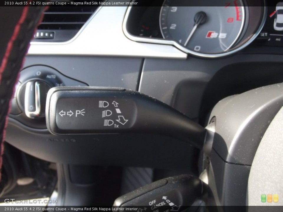 Magma Red Silk Nappa Leather Interior Controls for the 2010 Audi S5 4.2 FSI quattro Coupe #88237569