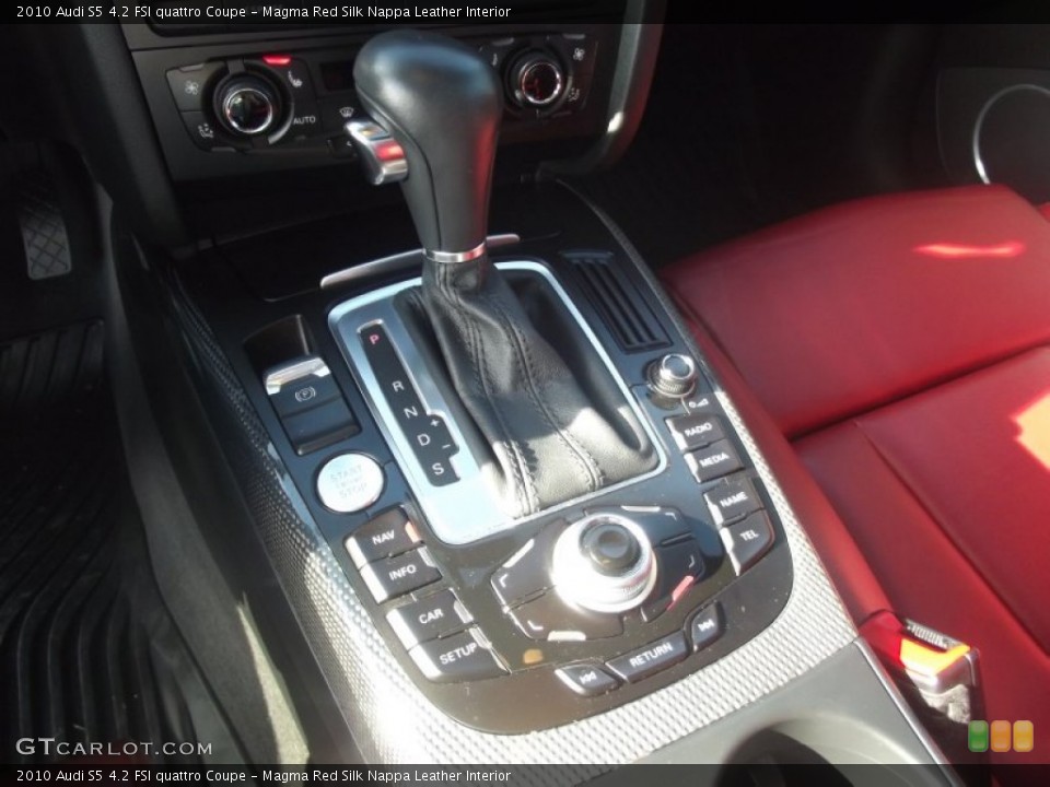 Magma Red Silk Nappa Leather Interior Transmission for the 2010 Audi S5 4.2 FSI quattro Coupe #88237746
