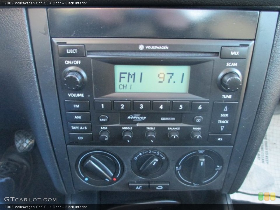 Black Interior Controls for the 2003 Volkswagen Golf GL 4 Door #88257368