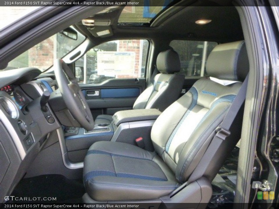 Raptor Black/Blue Accent Interior Front Seat for the 2014 Ford F150 SVT Raptor SuperCrew 4x4 #88259456