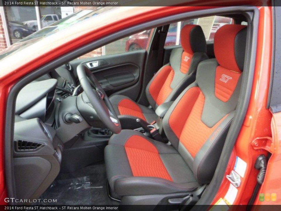 ST Recaro Molten Orange Interior Front Seat for the 2014 Ford Fiesta ST Hatchback #88262564