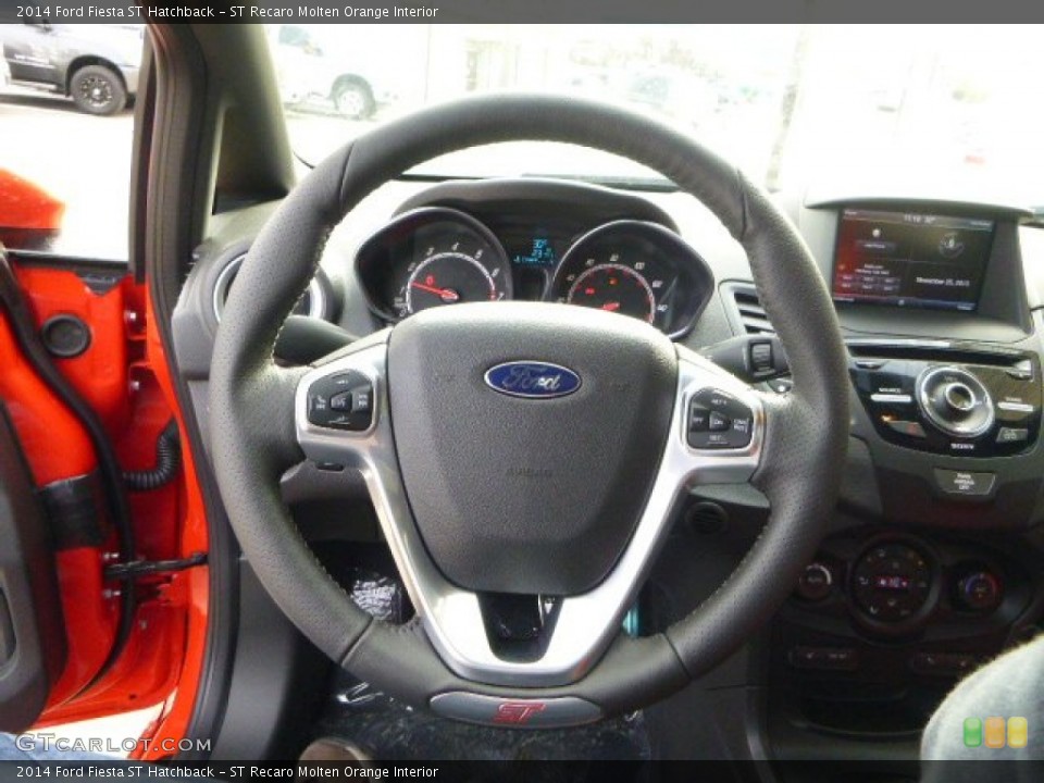 ST Recaro Molten Orange Interior Steering Wheel for the 2014 Ford Fiesta ST Hatchback #88262735
