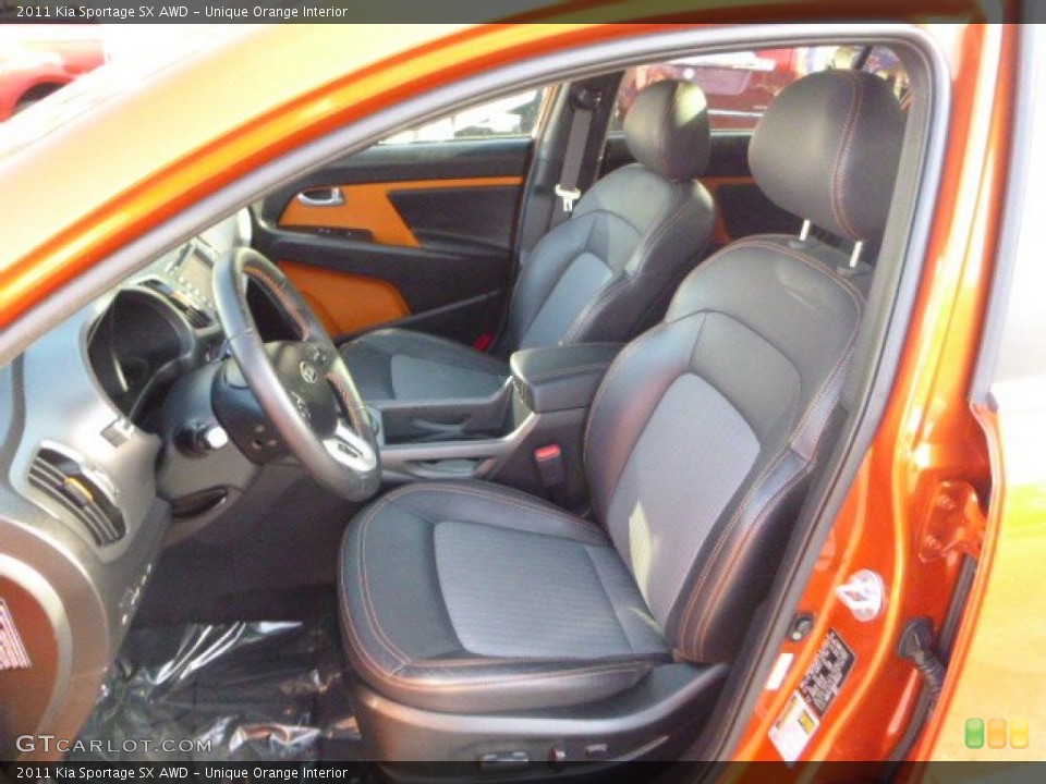 Unique Orange Interior Front Seat for the 2011 Kia Sportage SX AWD #88273457