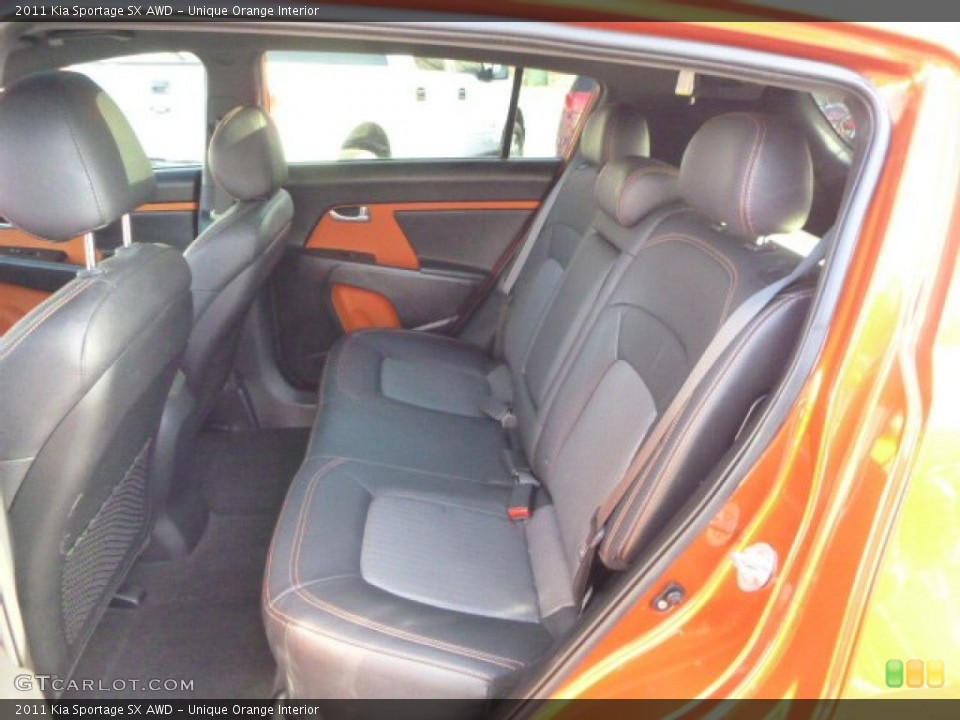 Unique Orange Interior Rear Seat for the 2011 Kia Sportage SX AWD #88273479