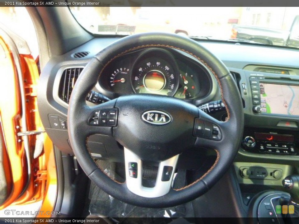 Unique Orange Interior Steering Wheel for the 2011 Kia Sportage SX AWD #88273625