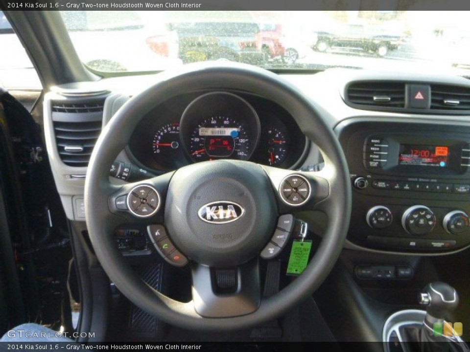 Gray Two-tone Houdstooth Woven Cloth Interior Steering Wheel for the 2014 Kia Soul 1.6 #88275389