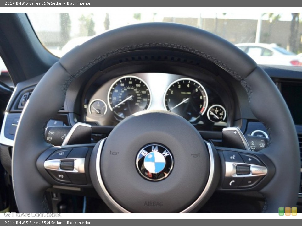 Black Interior Steering Wheel for the 2014 BMW 5 Series 550i Sedan #88281800