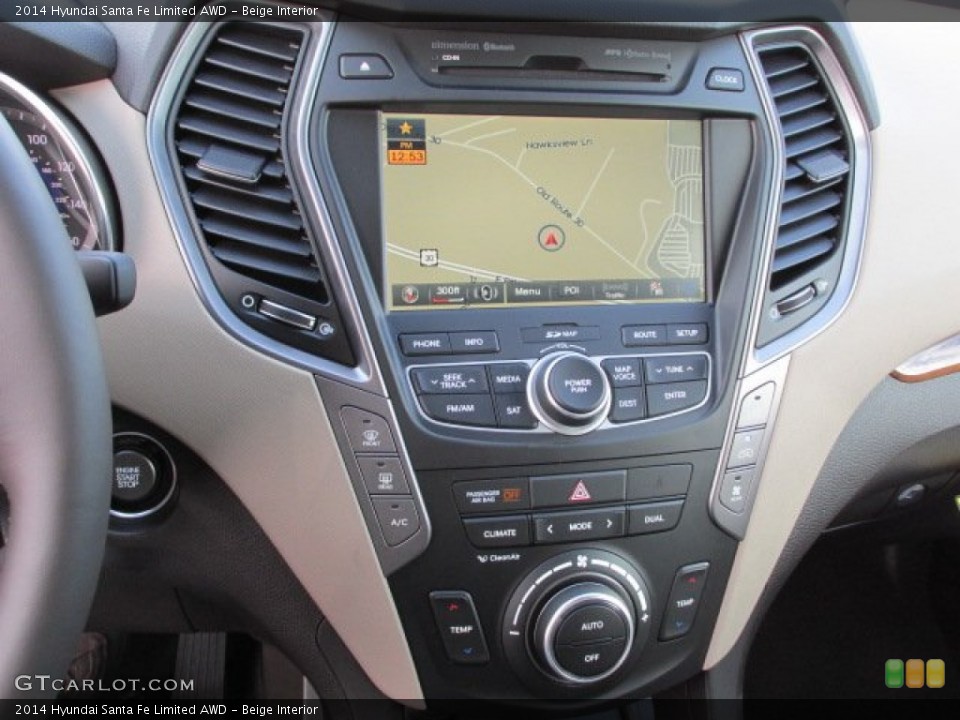Beige Interior Controls for the 2014 Hyundai Santa Fe Limited AWD #88282127