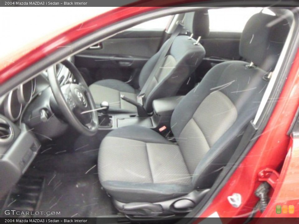 Black Interior Front Seat for the 2004 Mazda MAZDA3 i Sedan #88286956
