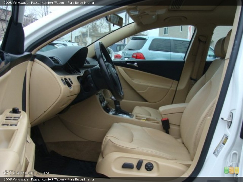 Pure Beige Interior Front Seat for the 2008 Volkswagen Passat Komfort Wagon #88290720