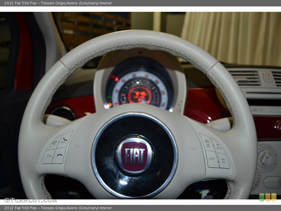 Tessuto Grigio/Avorio (Grey/Ivory) Interior Steering Wheel for the 2012 Fiat 500 Pop #88291008