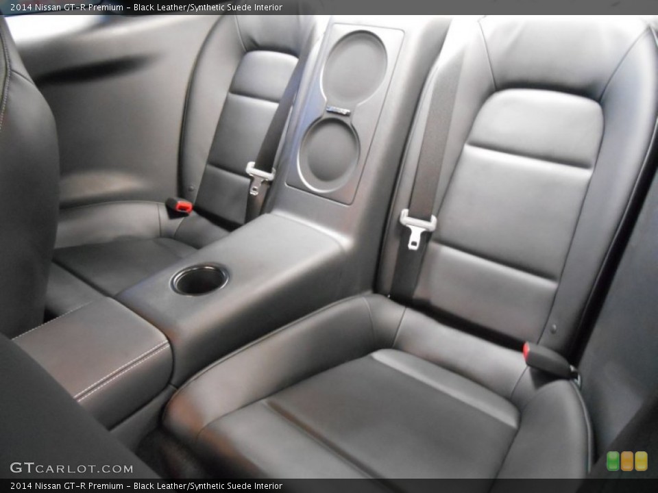 Black Leather/Synthetic Suede Interior Rear Seat for the 2014 Nissan GT-R Premium #88291164