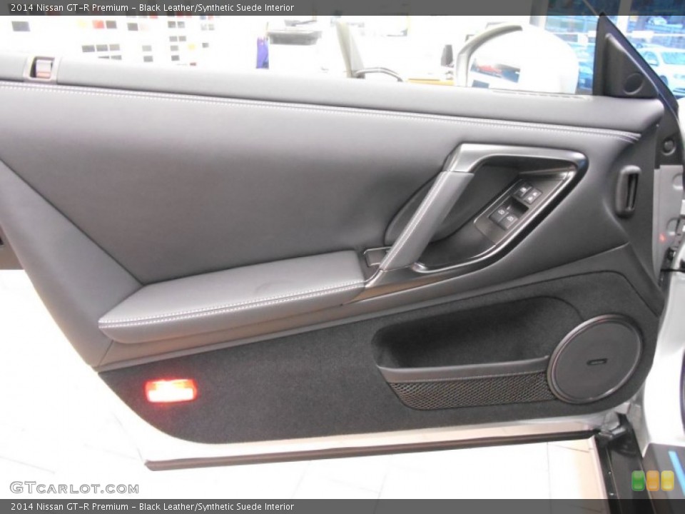Black Leather/Synthetic Suede Interior Door Panel for the 2014 Nissan GT-R Premium #88291296