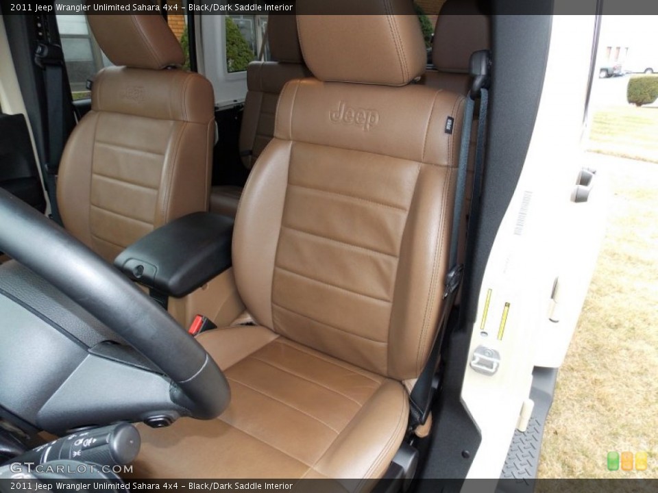Black/Dark Saddle Interior Front Seat for the 2011 Jeep Wrangler Unlimited Sahara 4x4 #88294040