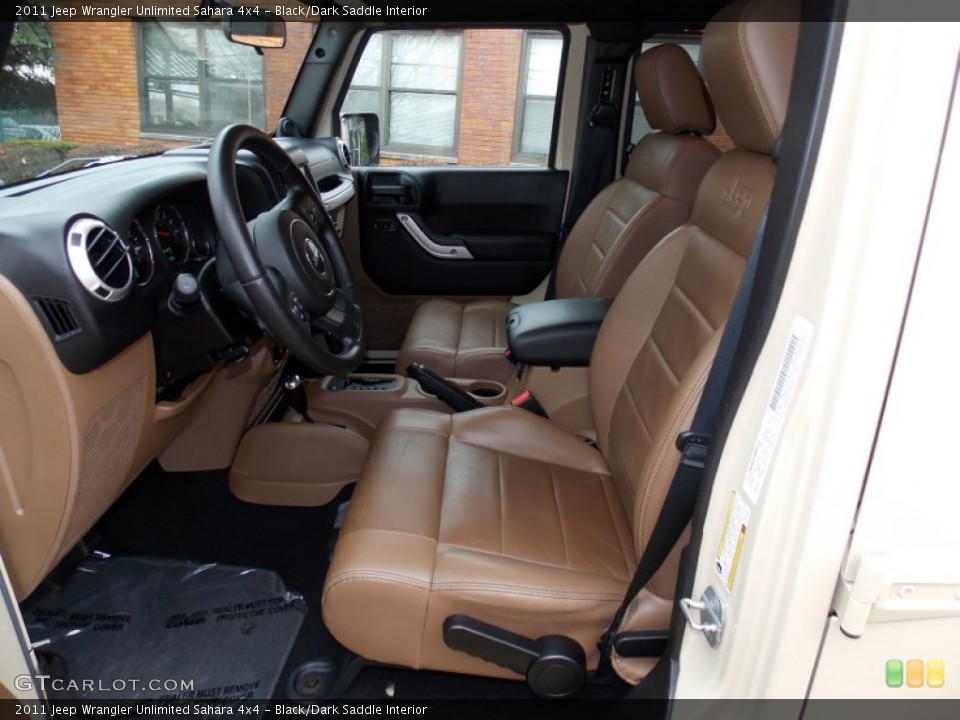 Black/Dark Saddle Interior Front Seat for the 2011 Jeep Wrangler Unlimited Sahara 4x4 #88294062