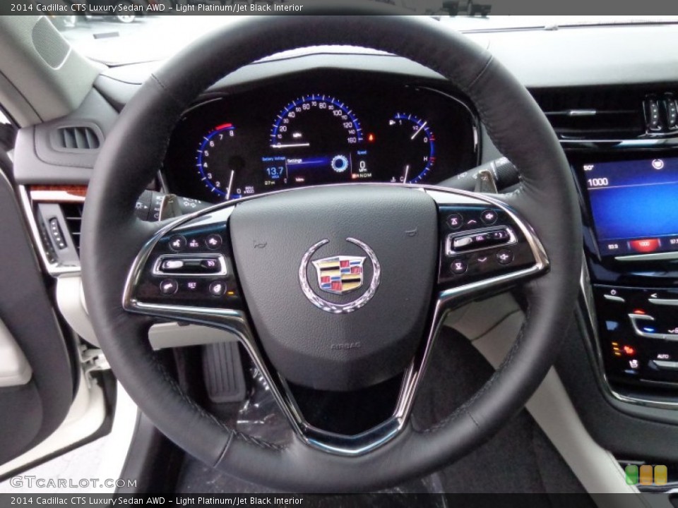 Light Platinum/Jet Black Interior Steering Wheel for the 2014 Cadillac CTS Luxury Sedan AWD #88295707