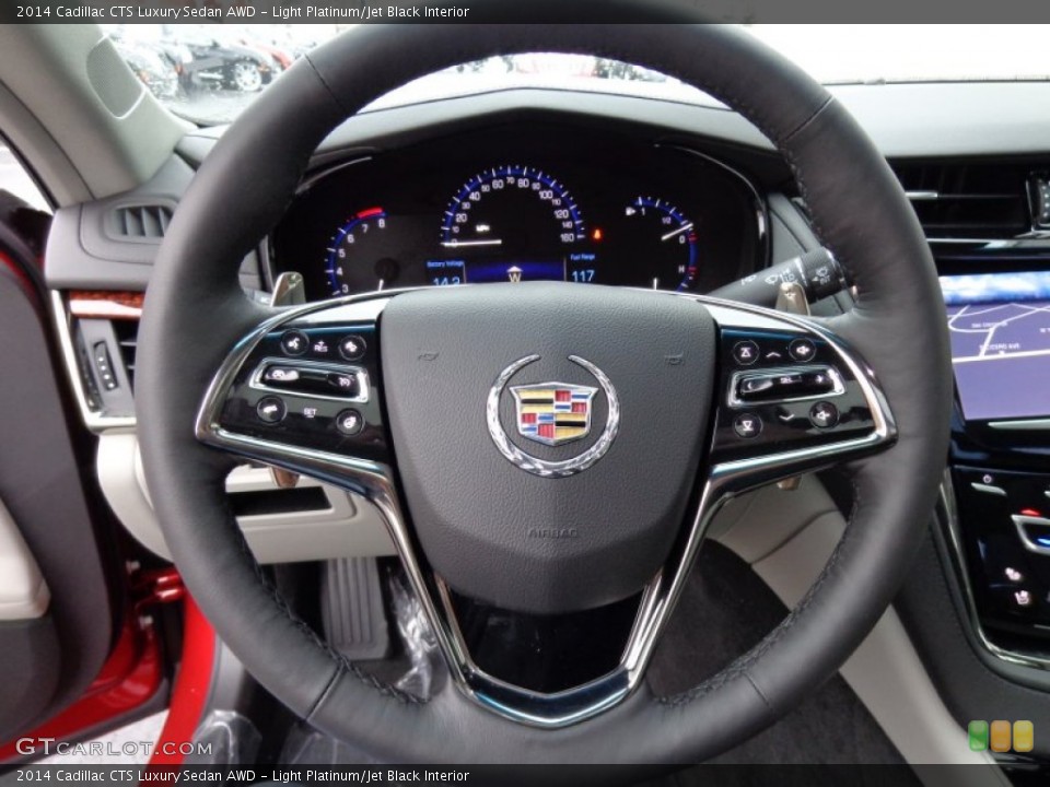 Light Platinum/Jet Black Interior Steering Wheel for the 2014 Cadillac CTS Luxury Sedan AWD #88296225