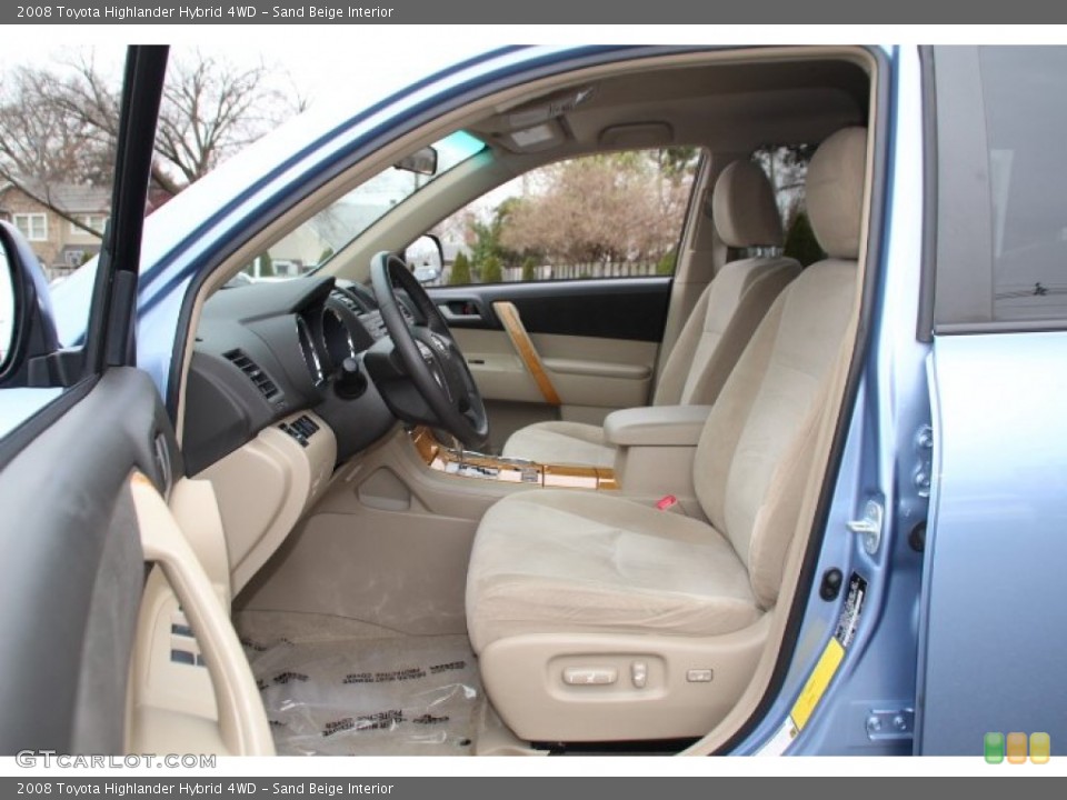 Sand Beige Interior Front Seat for the 2008 Toyota Highlander Hybrid 4WD #88304163