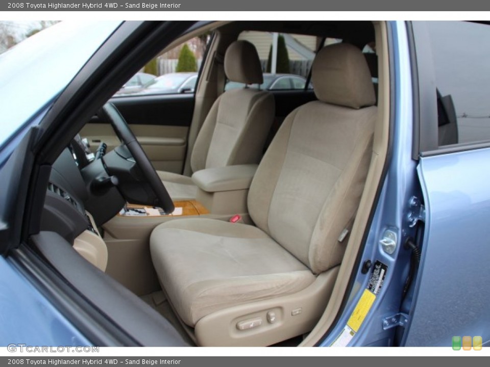 Sand Beige Interior Front Seat for the 2008 Toyota Highlander Hybrid 4WD #88304181