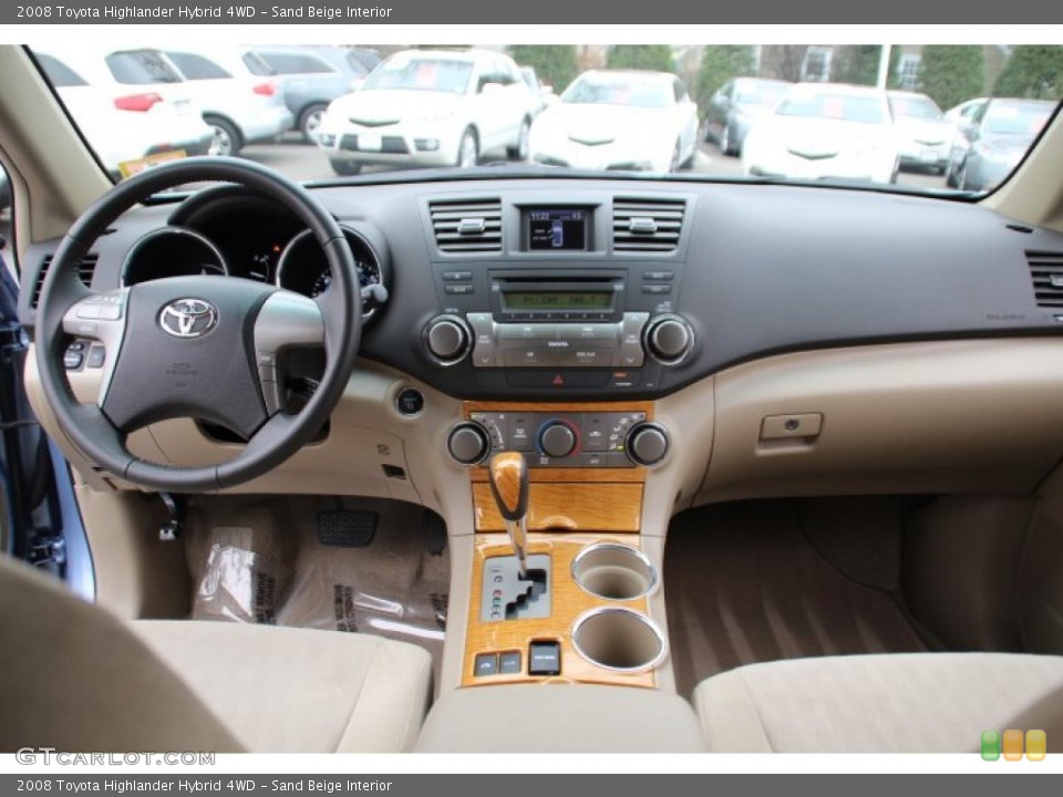 Sand Beige Interior Dashboard for the 2008 Toyota Highlander Hybrid 4WD #88304196