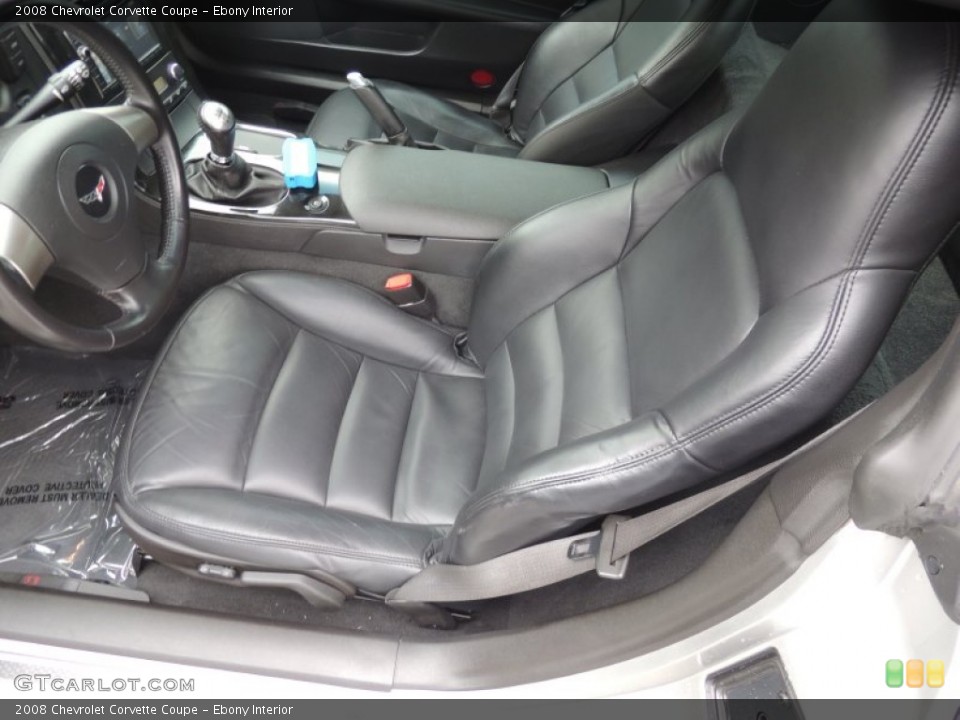 Ebony Interior Front Seat for the 2008 Chevrolet Corvette Coupe #88319310