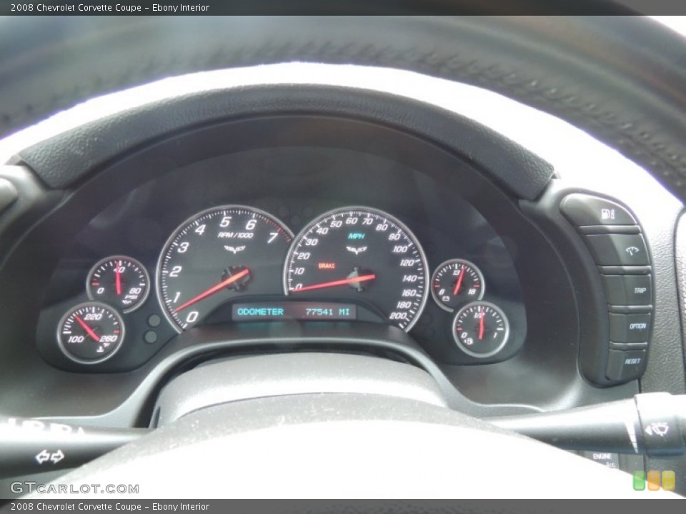 Ebony Interior Gauges for the 2008 Chevrolet Corvette Coupe #88319641