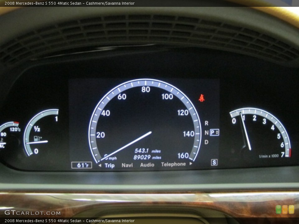 Cashmere/Savanna Interior Gauges for the 2008 Mercedes-Benz S 550 4Matic Sedan #88320034