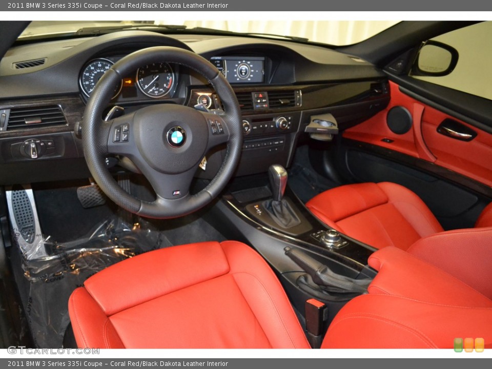 Coral Red/Black Dakota Leather Interior Prime Interior for the 2011 BMW 3 Series 335i Coupe #88324660