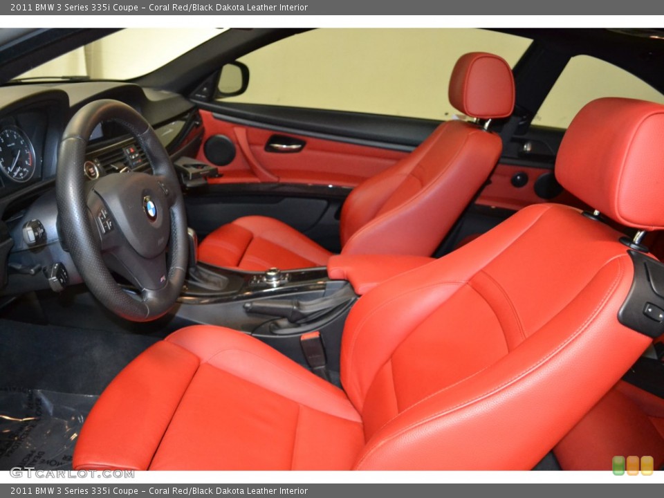 Coral Red/Black Dakota Leather Interior Front Seat for the 2011 BMW 3 Series 335i Coupe #88324722