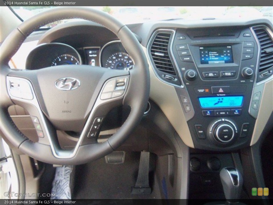 Beige Interior Dashboard for the 2014 Hyundai Santa Fe GLS #88325992