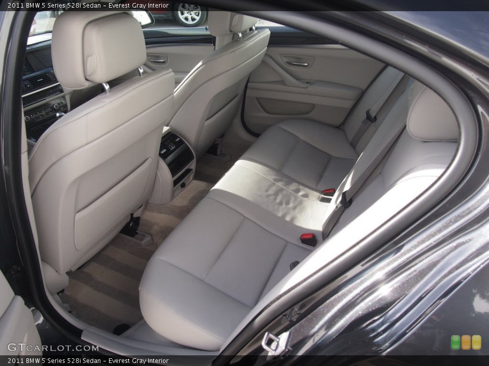 Everest Gray Interior Rear Seat for the 2011 BMW 5 Series 528i Sedan #88340620