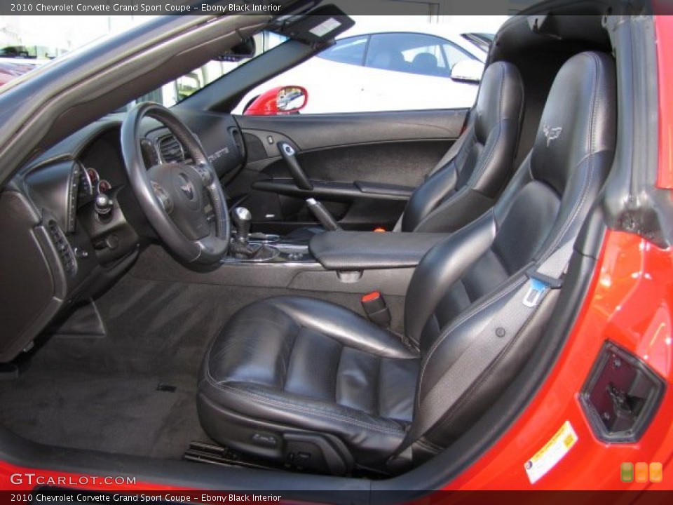 Ebony Black Interior Front Seat for the 2010 Chevrolet Corvette Grand Sport Coupe #88347469