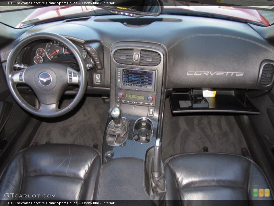 Ebony Black Interior Dashboard for the 2010 Chevrolet Corvette Grand Sport Coupe #88347475