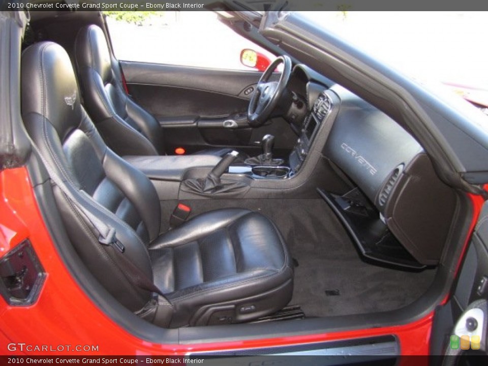 Ebony Black Interior Front Seat for the 2010 Chevrolet Corvette Grand Sport Coupe #88347484