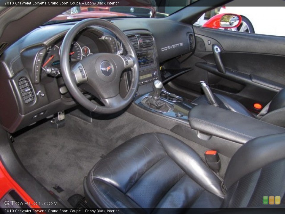 Ebony Black Interior Prime Interior for the 2010 Chevrolet Corvette Grand Sport Coupe #88347536