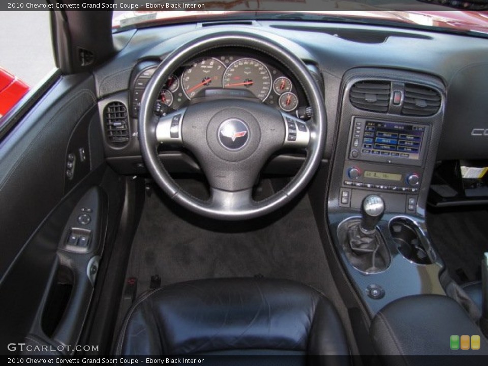 Ebony Black Interior Dashboard for the 2010 Chevrolet Corvette Grand Sport Coupe #88347541