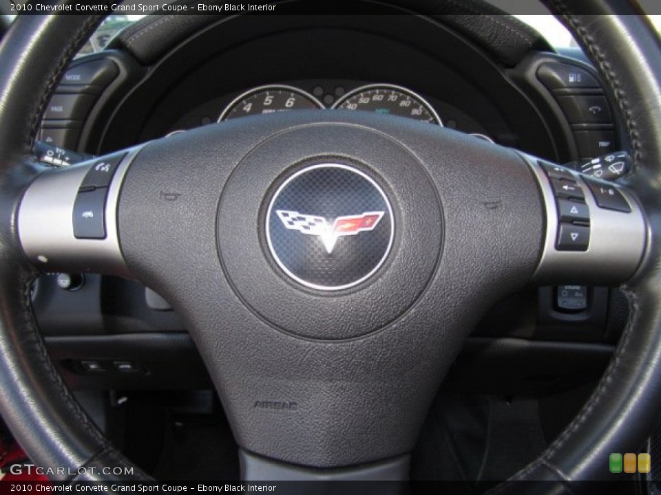 Ebony Black Interior Controls for the 2010 Chevrolet Corvette Grand Sport Coupe #88347550