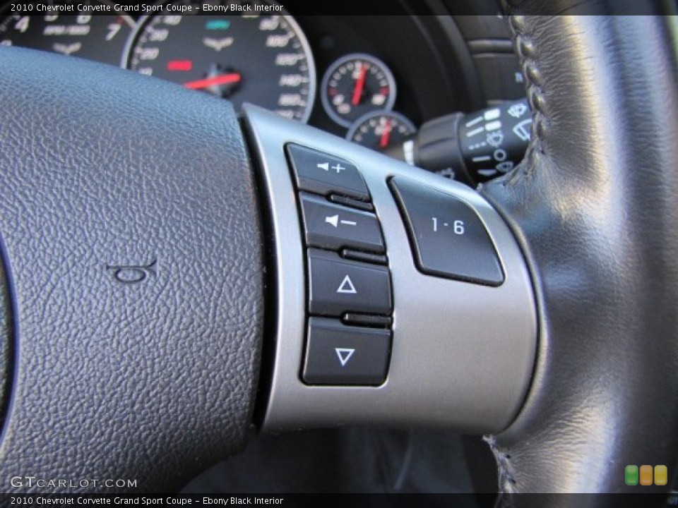 Ebony Black Interior Controls for the 2010 Chevrolet Corvette Grand Sport Coupe #88347562