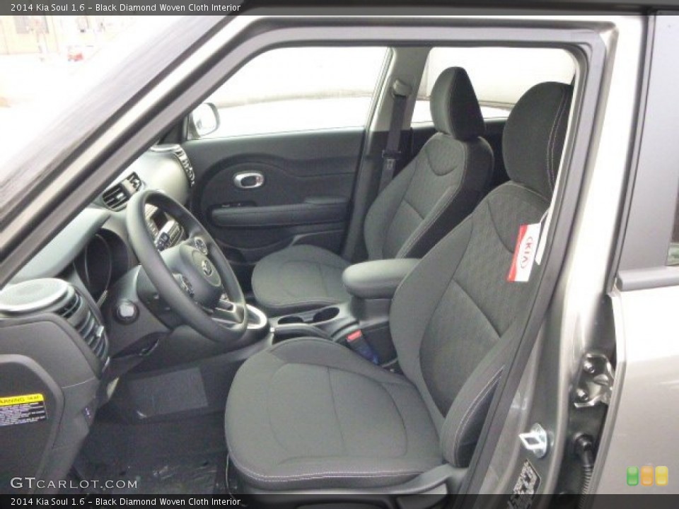 Black Diamond Woven Cloth Interior Front Seat for the 2014 Kia Soul 1.6 #88350976
