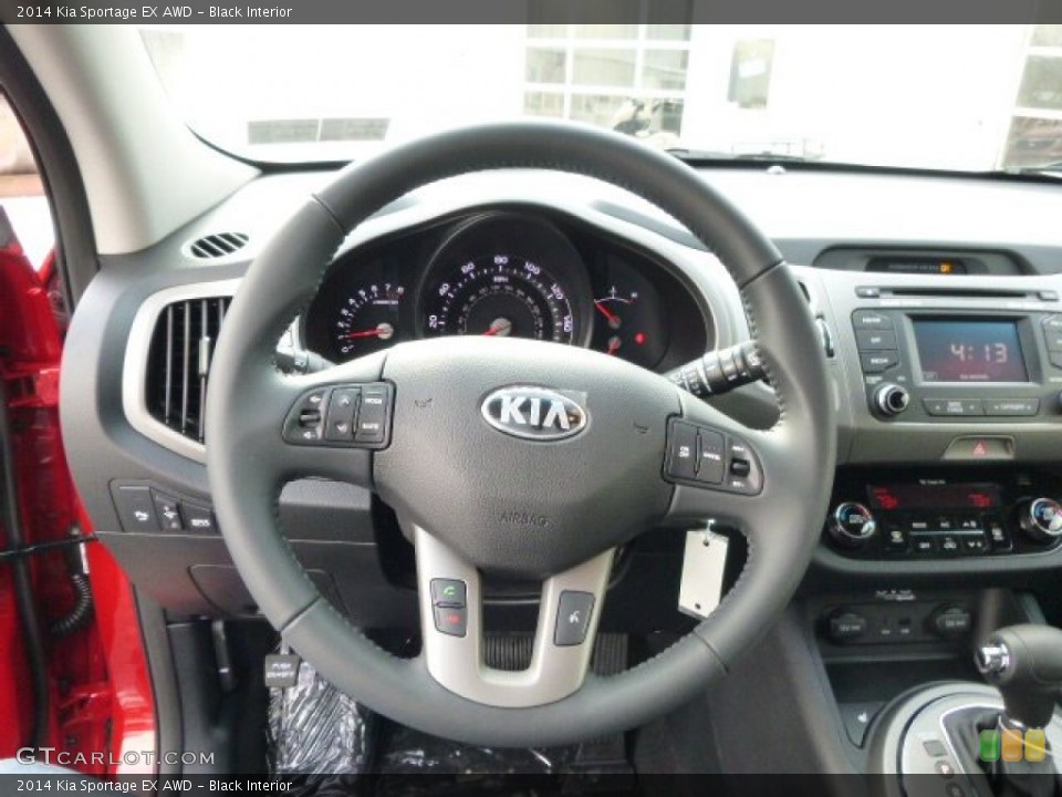 Black Interior Steering Wheel for the 2014 Kia Sportage EX AWD #88351556