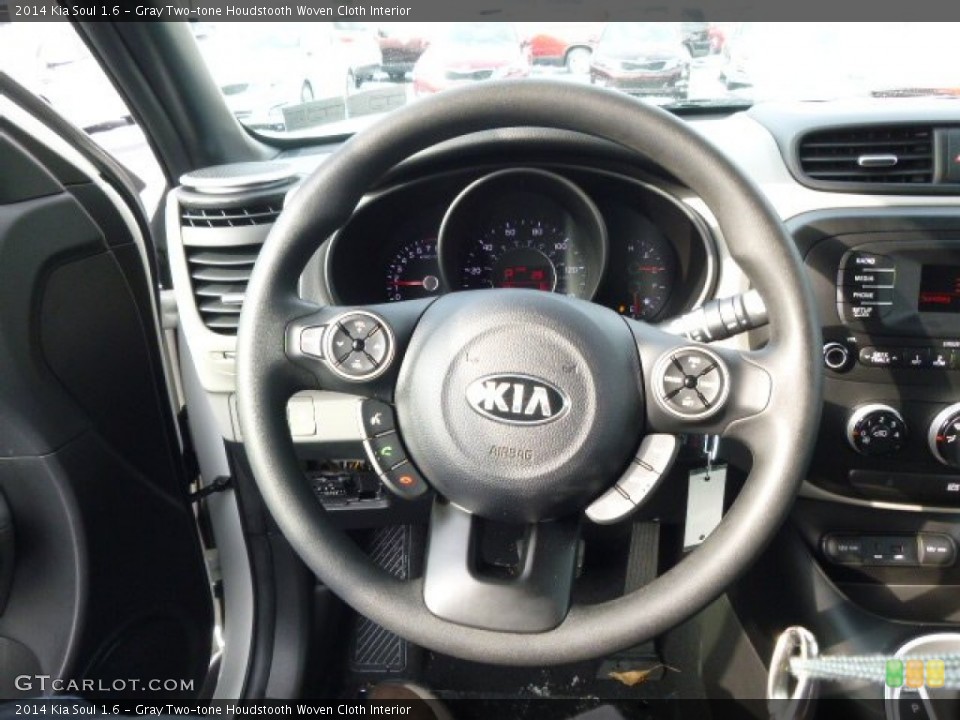 Gray Two-tone Houdstooth Woven Cloth Interior Steering Wheel for the 2014 Kia Soul 1.6 #88351979